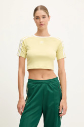 Tričko adidas Originals 3-Stripes dámské, žlutá barva, JD0307