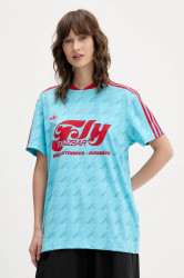 Tričko adidas Originals Footie Jersey dámské, modrá barva, JW2771