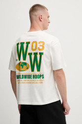 Tričko adidas Originals Glbl Hoops Tee pánské, béžová barva, s potiskem, JW6650