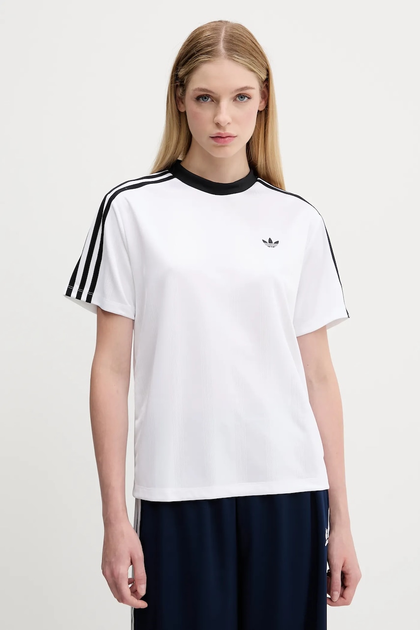 Tričko adidas Originals Jacquard Tee dámské, bílá barva, JV9647
