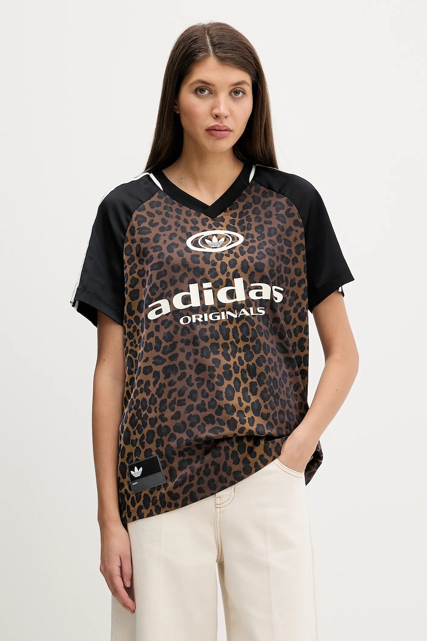 Tričko adidas Originals STN FBALL dámské, hnědá barva, KA2671