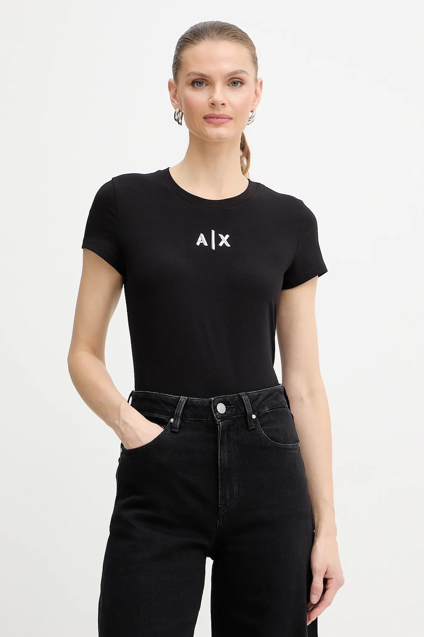 Tričko Armani Exchange dámské, černá barva, XW001382 AF16294