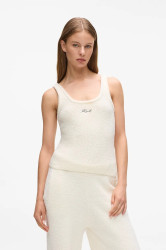 Tričko bez rukávů Karl Lagerfeld bílá barva, A4W44004
