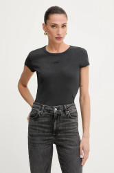 Tričko BOSS Orange dámské, černá barva, odkrytá záda, 50536871