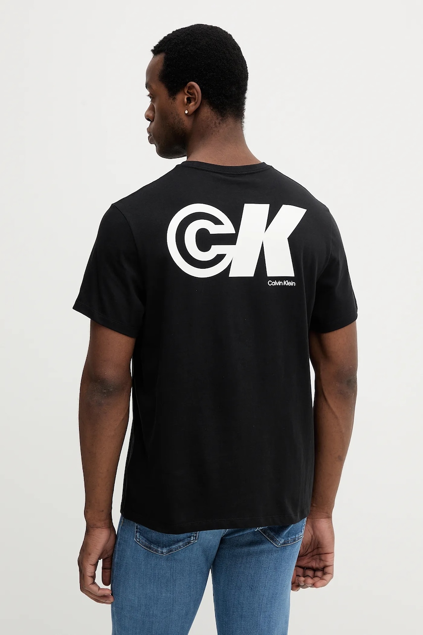 Tričko Calvin Klein Jeans pánské, černá barva, s potiskem, LV04RC835G