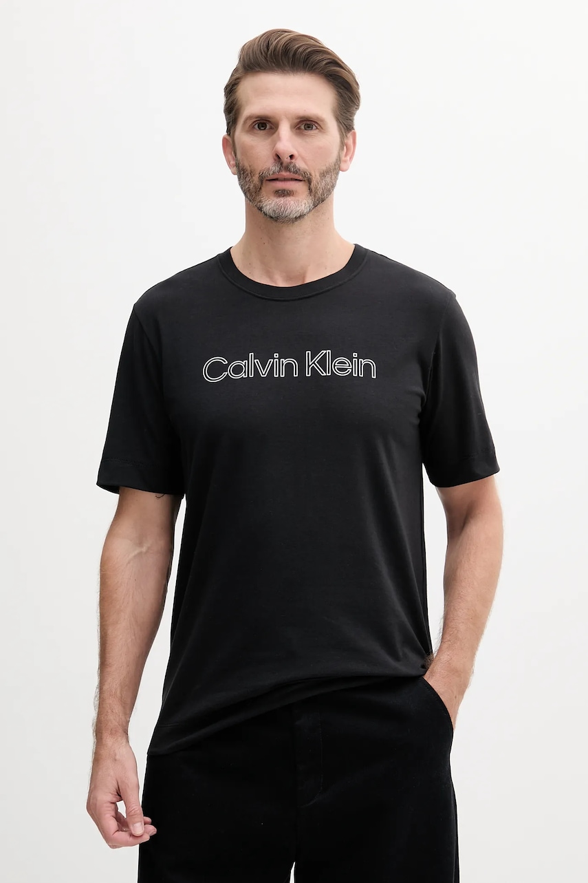 Tričko Calvin Klein Performance pánské, černá barva, s potiskem, LVGMS5K164