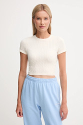 Tričko Calvin Klein Underwear dámské, béžová barva, LV00QS7546