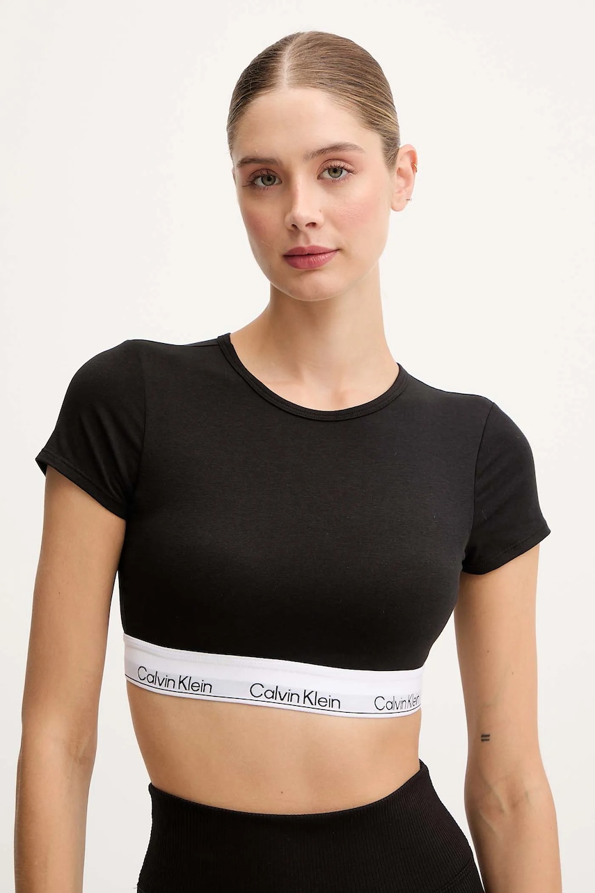 Tričko Calvin Klein Underwear dámské, černá barva, LV00QF8495