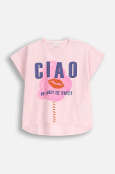Tričko Coccodrillo růžová barva, HOLIDAY SPLASH GIRL JUNIOR