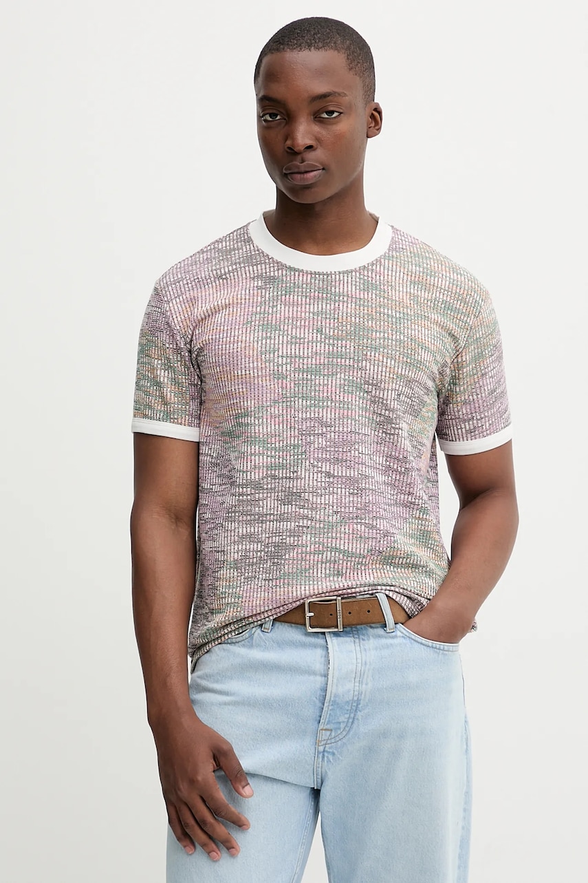 Tričko Desigual ARENYS pánské, růžová barva, 25WMTK30