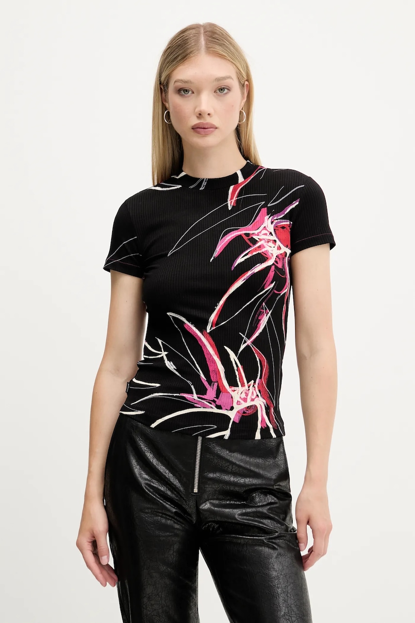 Tričko Desigual LALA dámské, černá barva, 25WWTK16