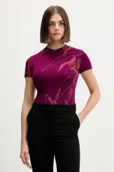 Tričko Desigual LALA dámské, vínová barva, 25WWTK16