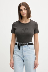 Tričko Desigual PRAGA dámské, šedá barva, 25WWTK46