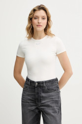 Tričko Diesel T-UNCUTIESLONG-OD dámské, béžová barva, A19917.0AHQH