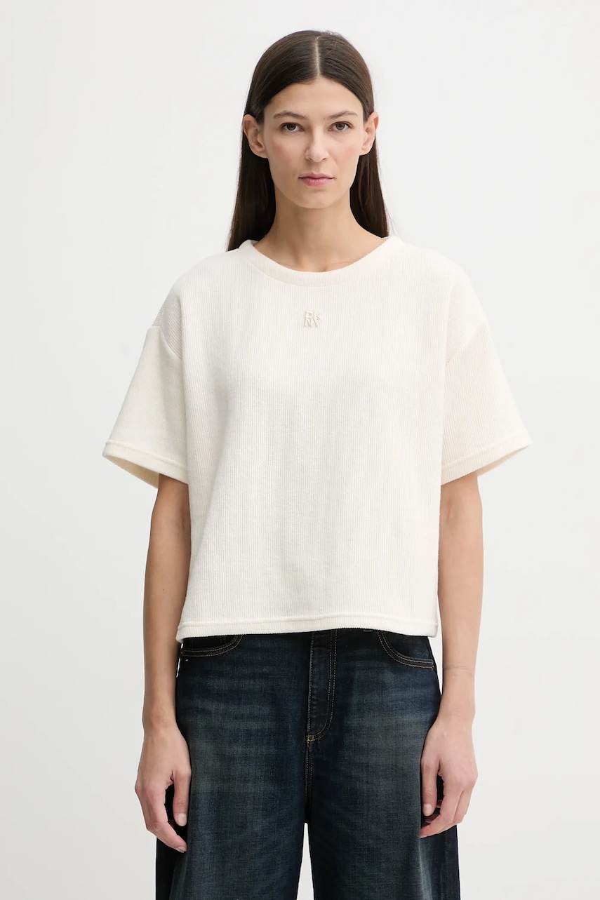 Tričko Dkny dámské, béžová barva, DJ6T1671