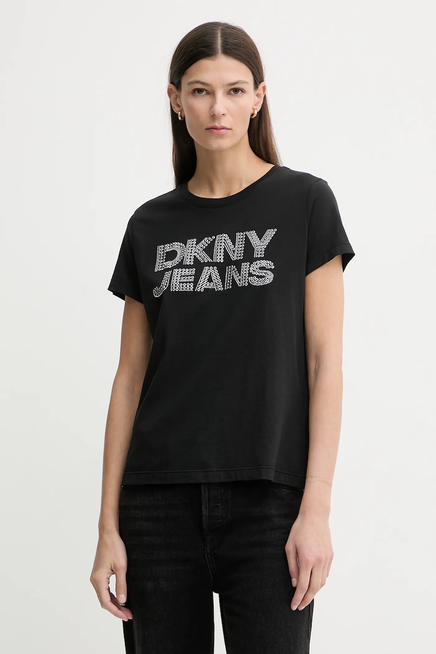 Tričko Dkny dámské, černá barva, DJ6T1692