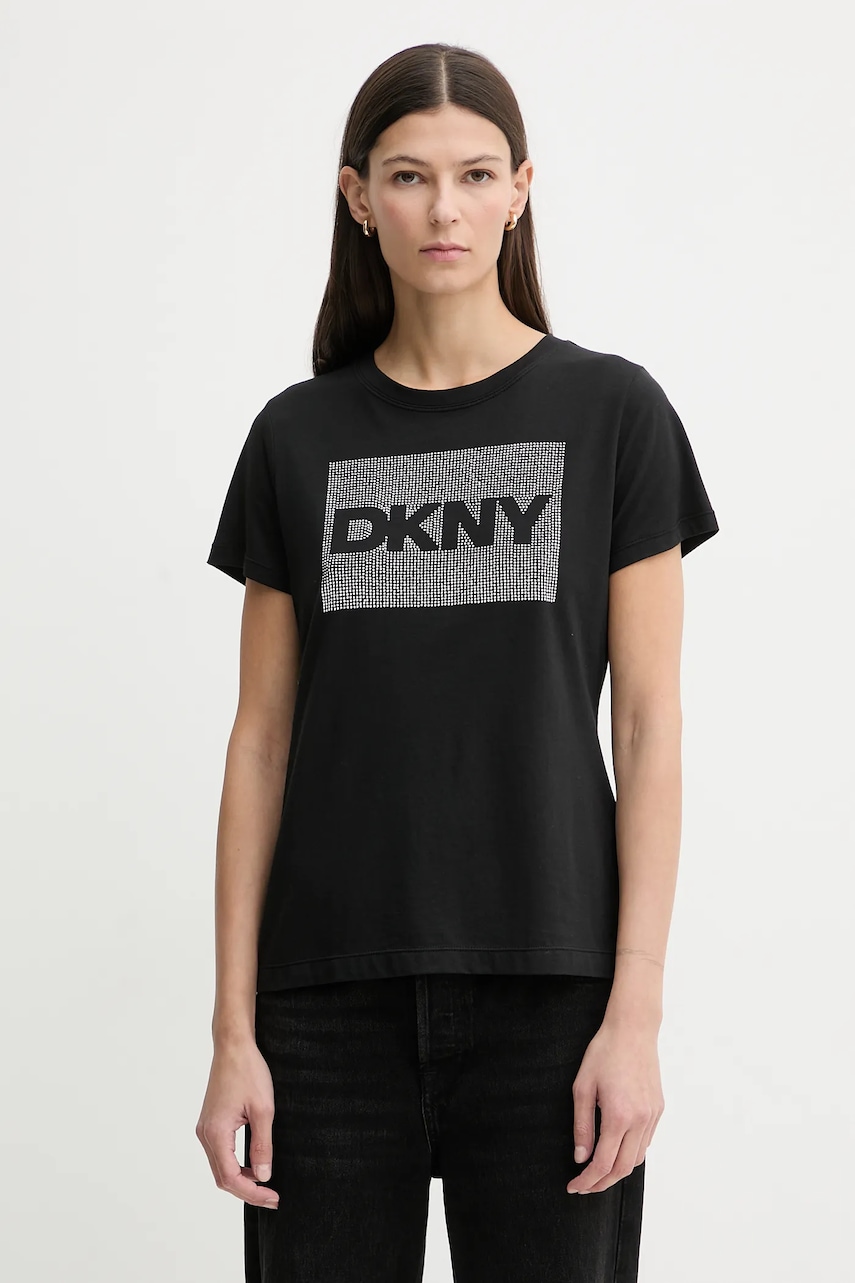 Tričko Dkny dámské, černá barva, DJ6T1701