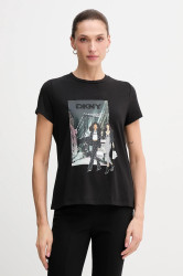 Tričko Dkny KNIT TOPS dámské, černá barva, P5MOHWNA