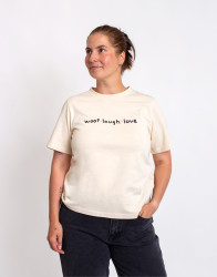 Tričko Dog Owners Club Woof laugh love Ecru