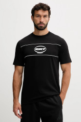 Tričko EA7 Emporio Armani pánské, černá barva, s potiskem, AF16548.7M000984