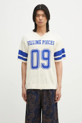 Tričko Filling Pieces Knit Jersey American Football béžová barva, s potiskem, 91099059936