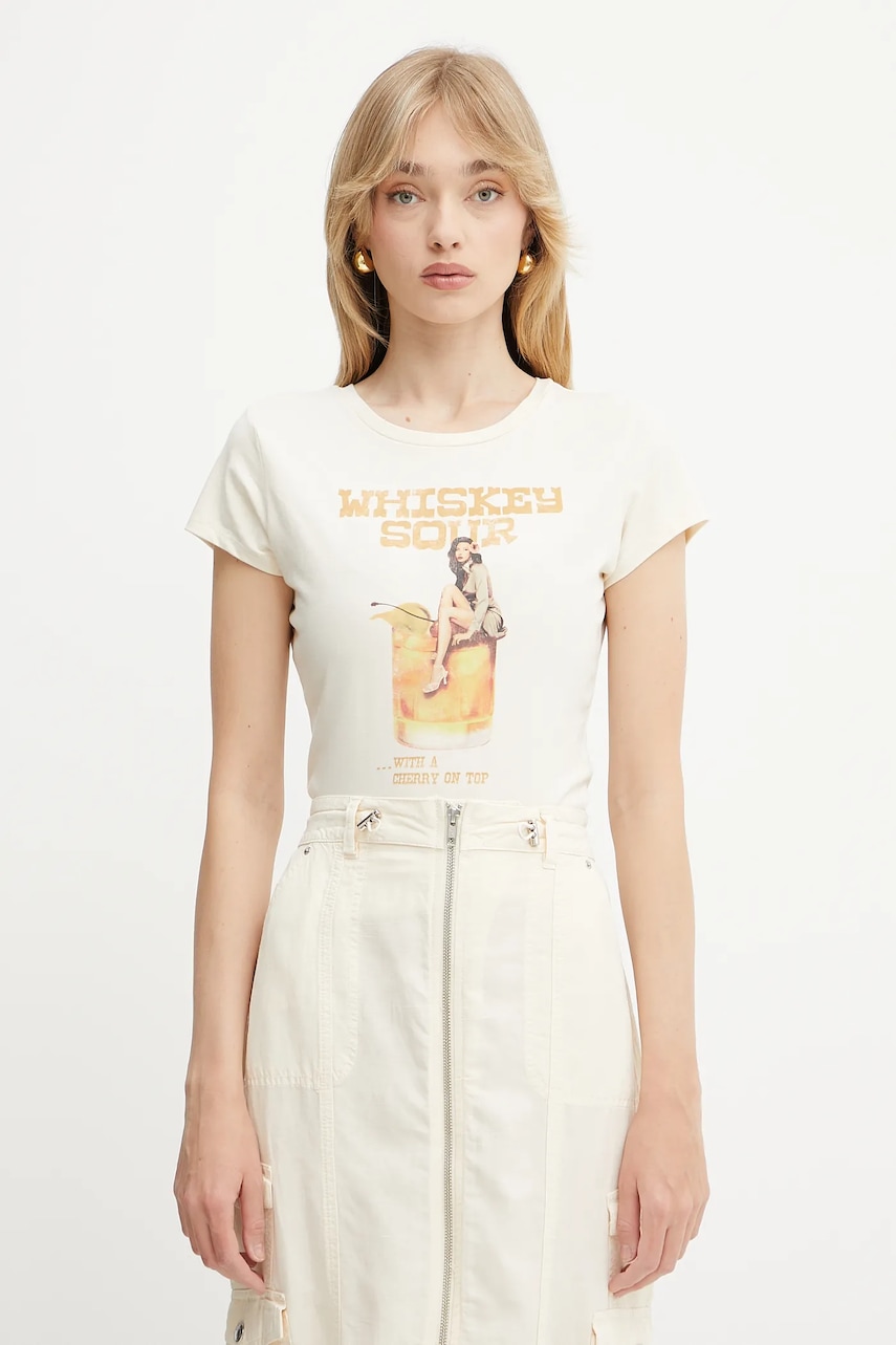 Tričko Guess dámské, béžová barva, W5GI48 K49A1