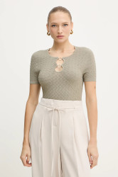 Tričko Guess HELENA dámské, zelená barva, W5YR16 Z3OV0