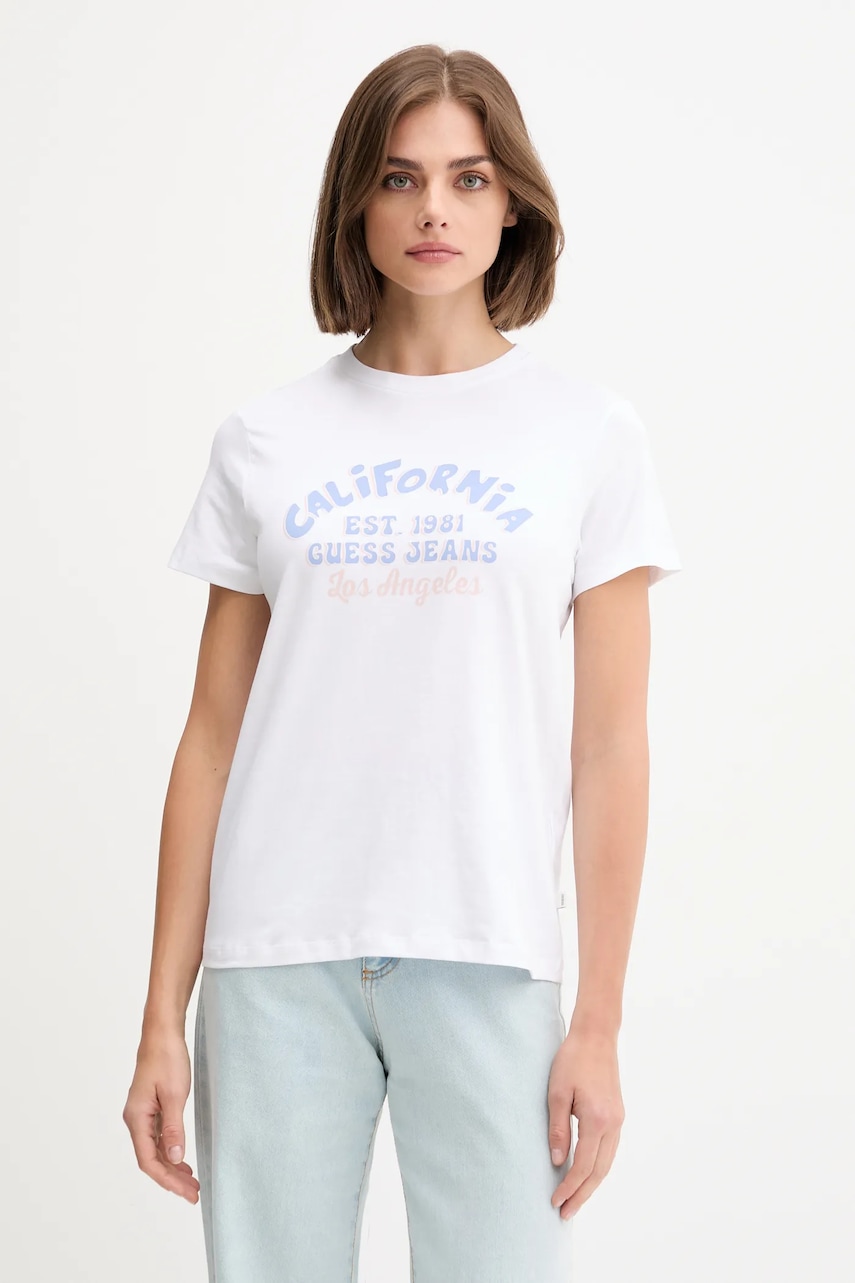 Tričko Guess Jeans dámské, bílá barva, W5YI23 J1314
