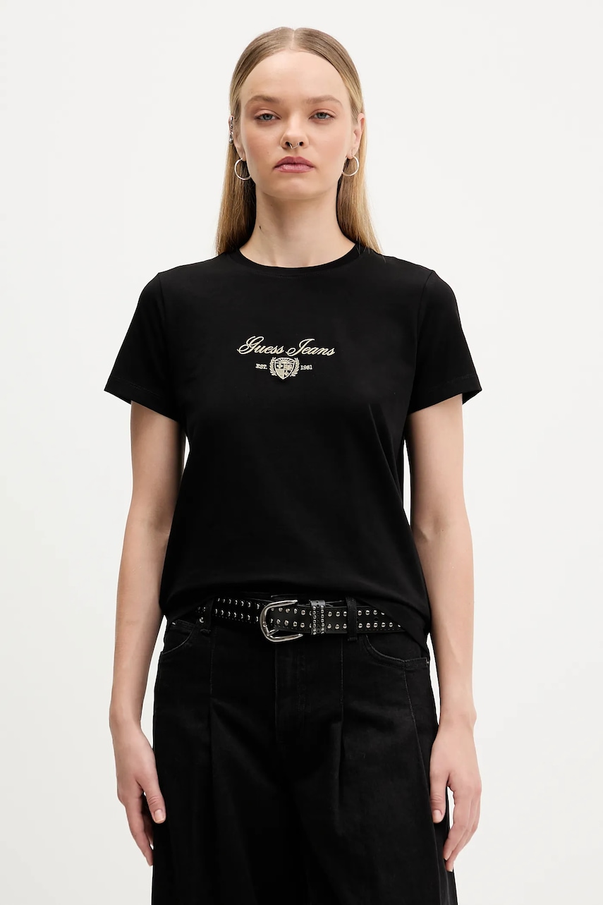 Tričko Guess Jeans dámské, černá barva, W5BI09 J1314
