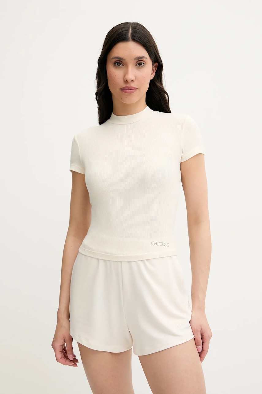 Tričko Guess TESSA dámské, béžová barva, O5GP04 KCDA2