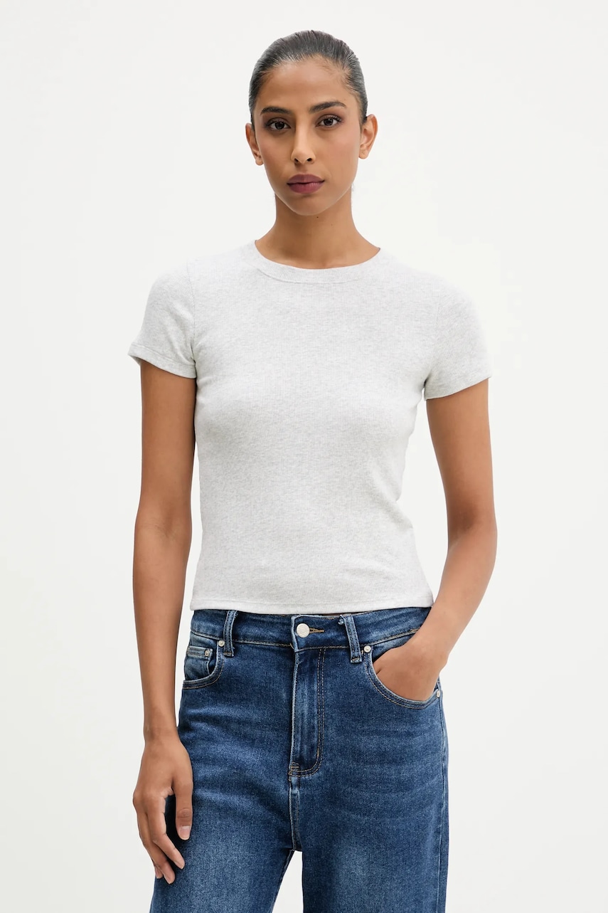 Tričko Hollister Co. dámské, šedá barva, KI339-5203