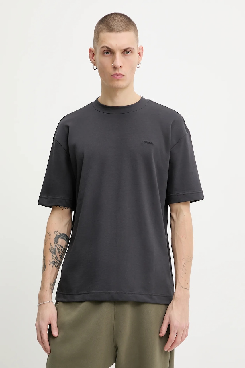 Tričko Hollister Co. pánské, šedá barva, KI323-5410-900