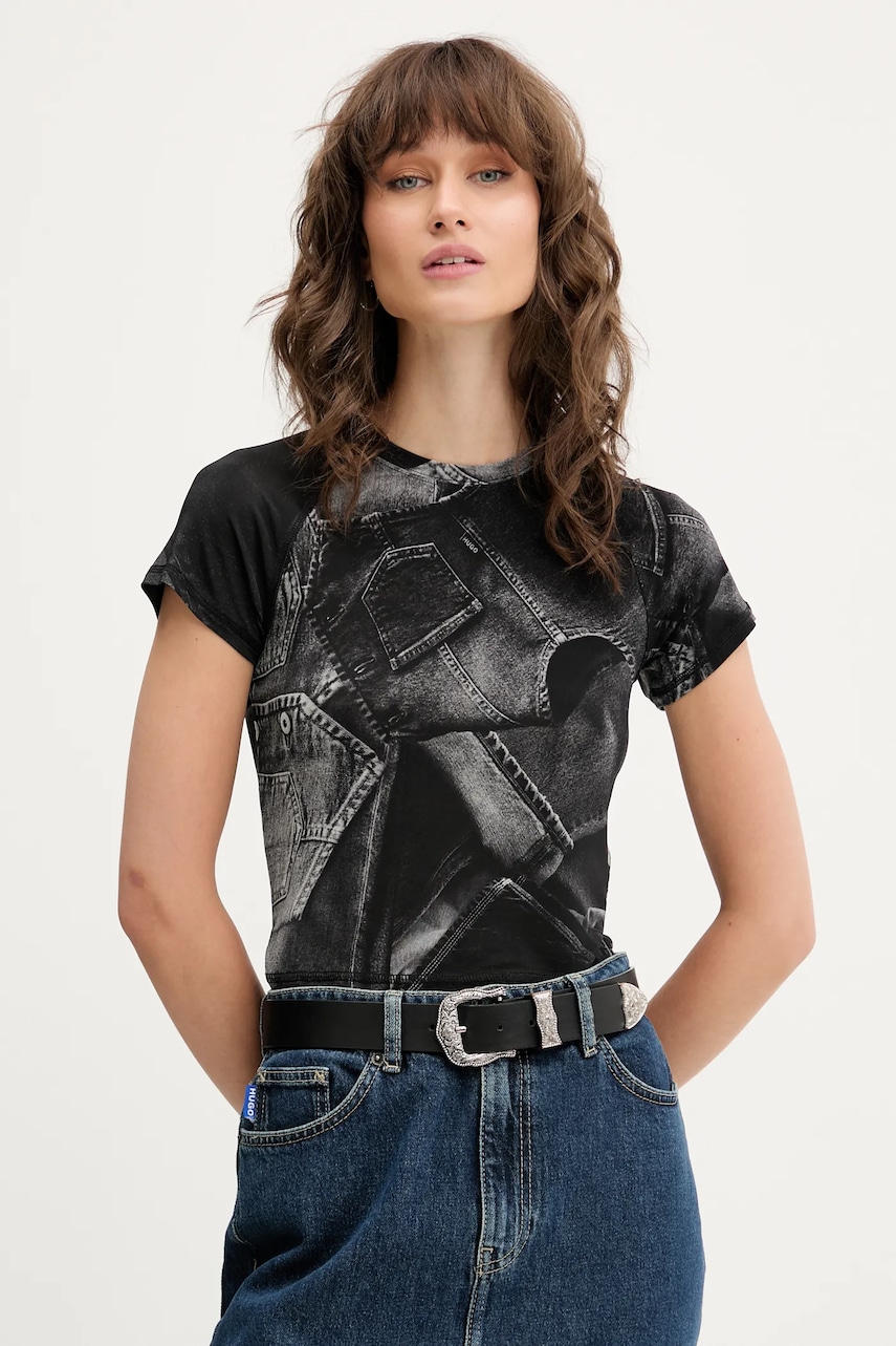 Tričko Hugo Blue Dosara_B dámské, černá barva, 50552585