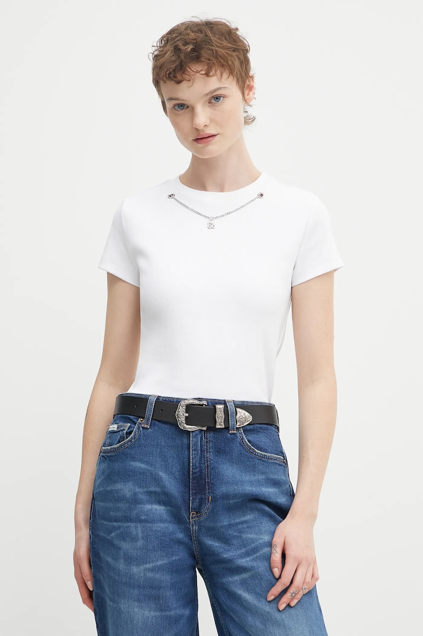 Tričko HUGO Dannecy dámské, bílá barva, 50549392