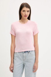 Tričko Juicy Couture SHEER FITTED TEE dámské, růžová barva, JCWCT225301