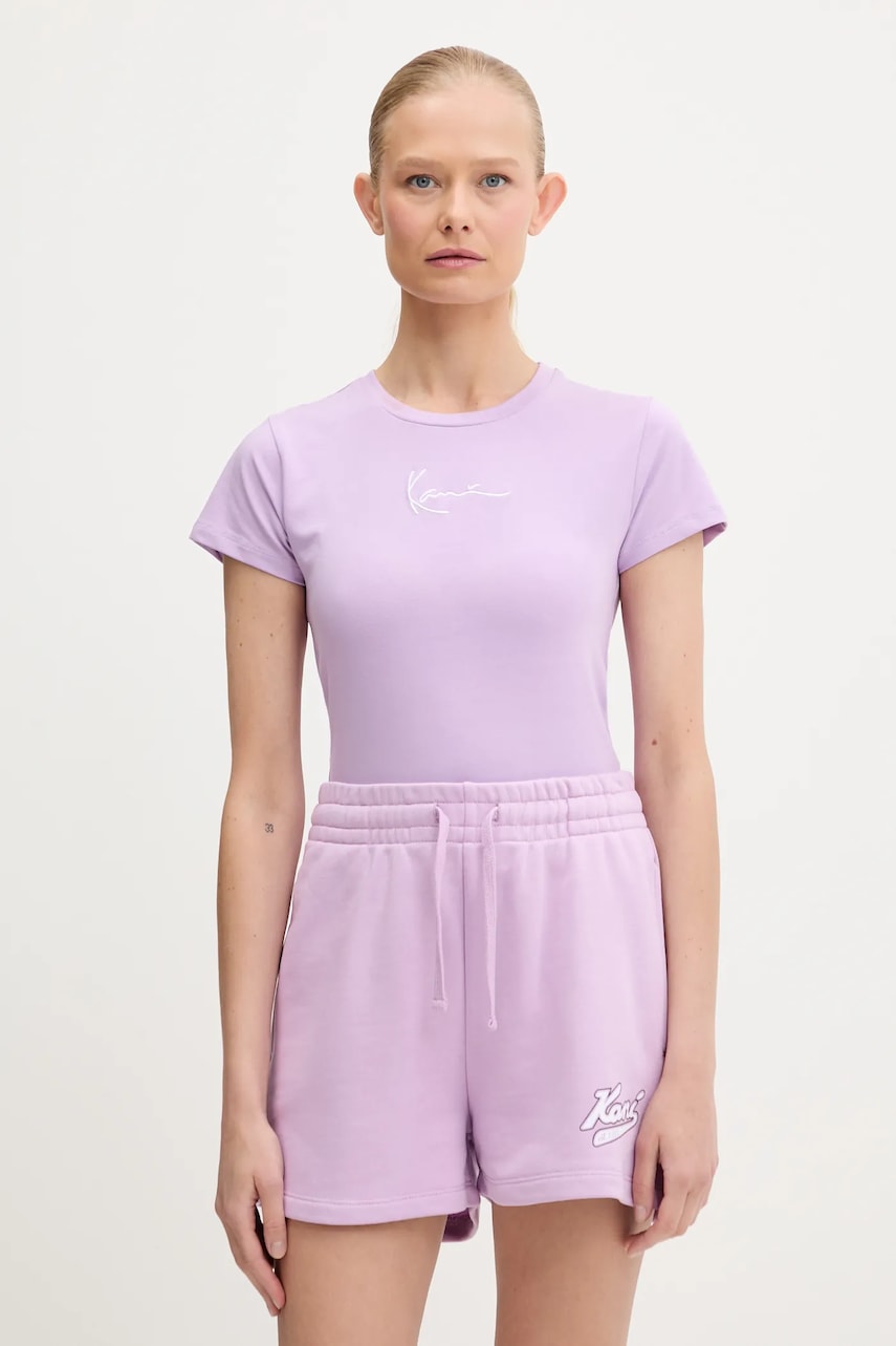 Tričko Karl Kani dámské, fialová barva, PD00005466
