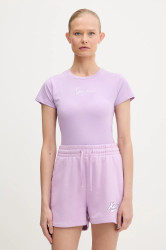Tričko Karl Kani dámské, fialová barva, PD00005466