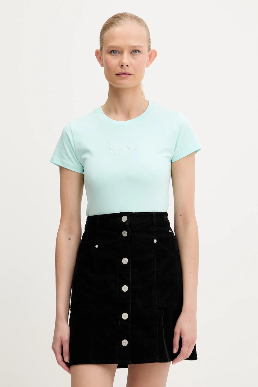 Tričko Karl Kani dámské, tyrkysová barva, PD00005467