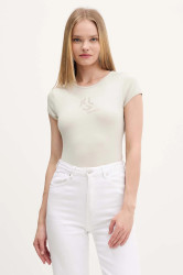 Tričko Karl Lagerfeld Jeans dámské, béžová barva, A4W17018