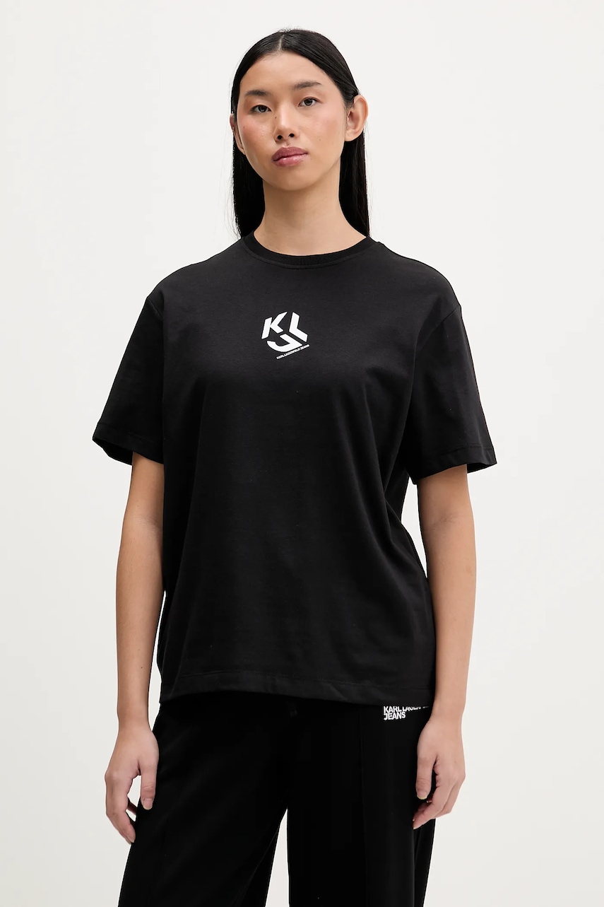 Tričko Karl Lagerfeld Jeans dámské, černá barva, B1W17086