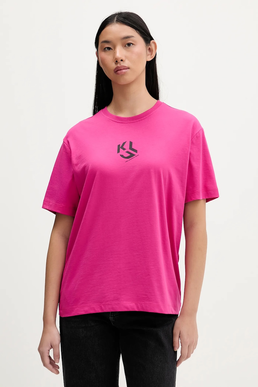 Tričko Karl Lagerfeld Jeans dámské, růžová barva, B1W17086
