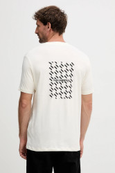 Tričko Karl Lagerfeld pánské, béžová barva, s potiskem, 554221.755034