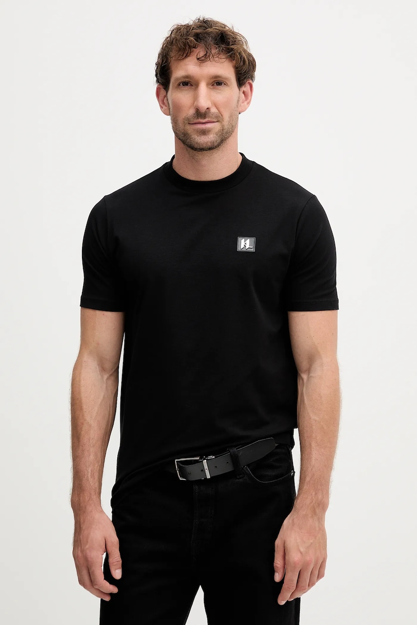 Tričko Karl Lagerfeld pánské, černá barva, 554221.755050