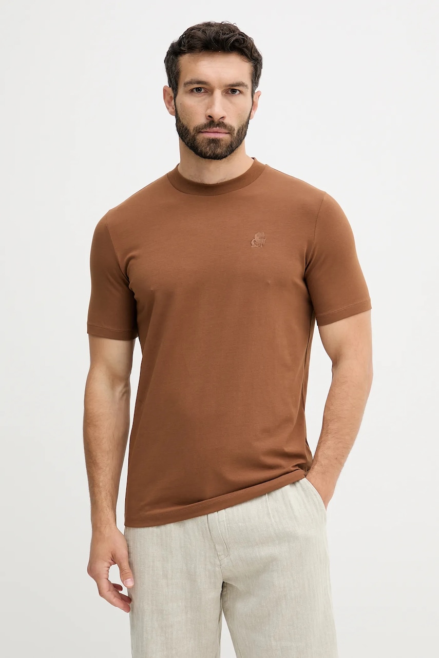 Tričko Karl Lagerfeld pánské, hnědá barva, 553221.755750