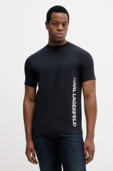 Tričko Karl Lagerfeld pánské, tmavomodrá barva, s potiskem, 554235.755401
