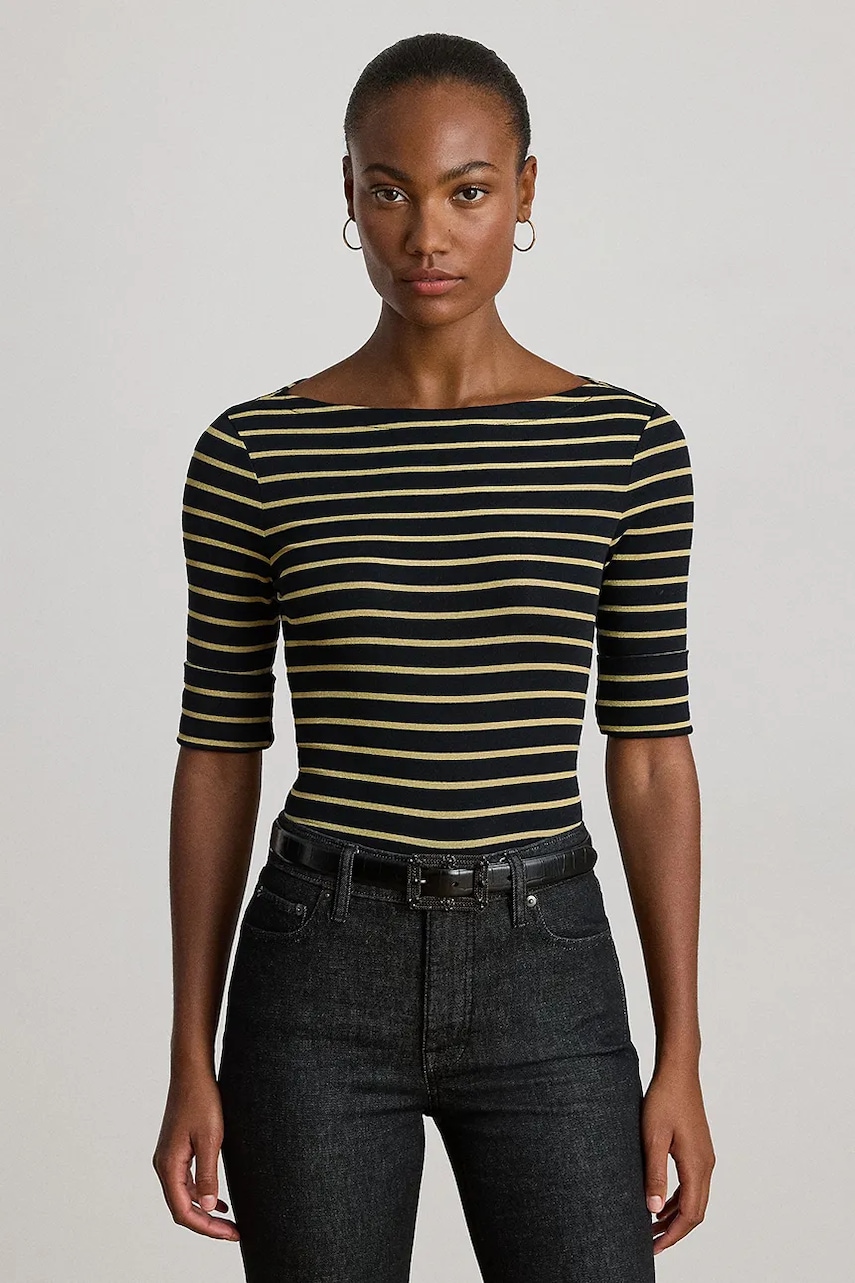 Tričko Lauren Ralph Lauren dámské, černá barva, 200980044