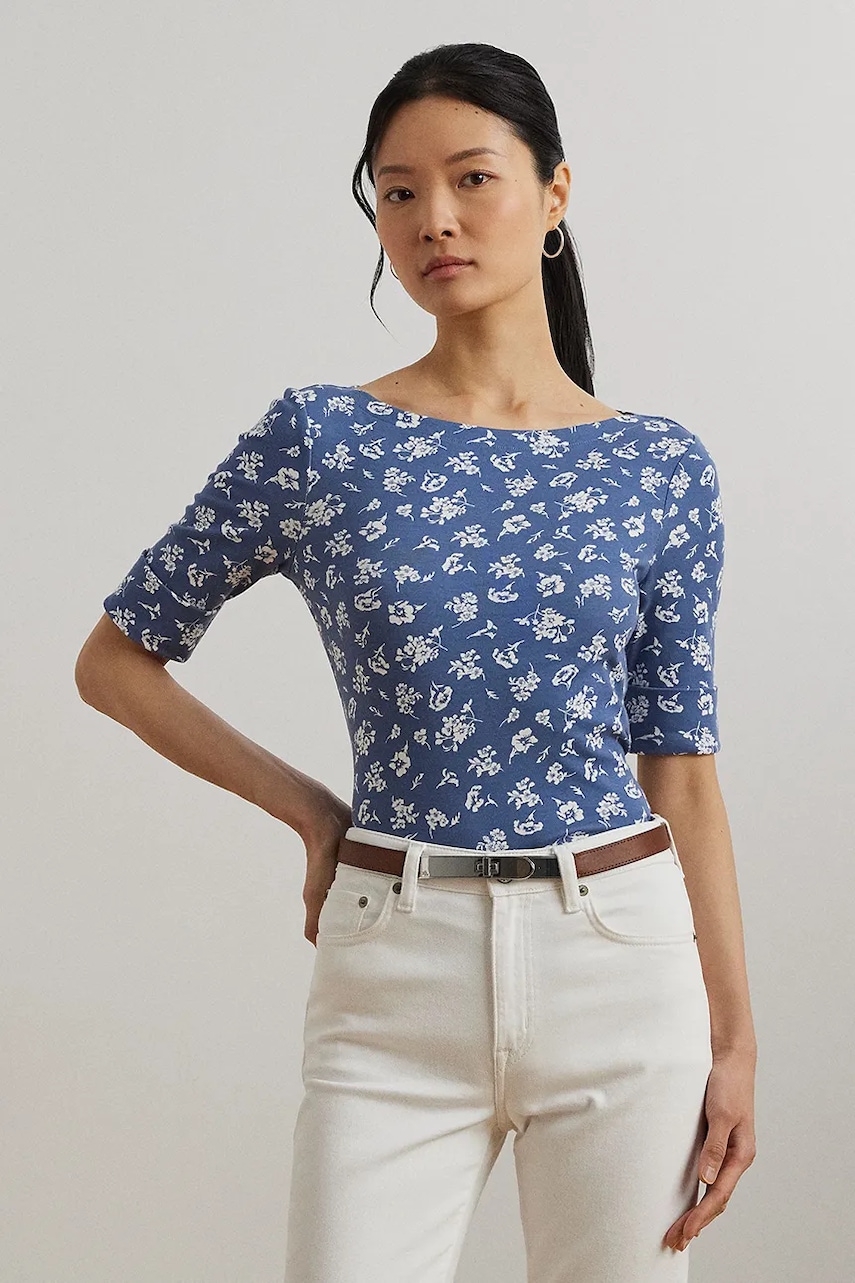 Tričko Lauren Ralph Lauren dámské, modrá barva, 200976991