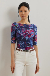 Tričko Lauren Ralph Lauren dámské, tmavomodrá barva, 200971065