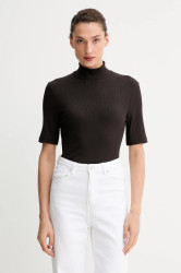 Tričko Marc O'Polo dámské, hnědá barva, s pologolfem, M08207651177