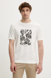 Tričko Marc O'Polo pánské, béžová barva, s potiskem, 524201251246